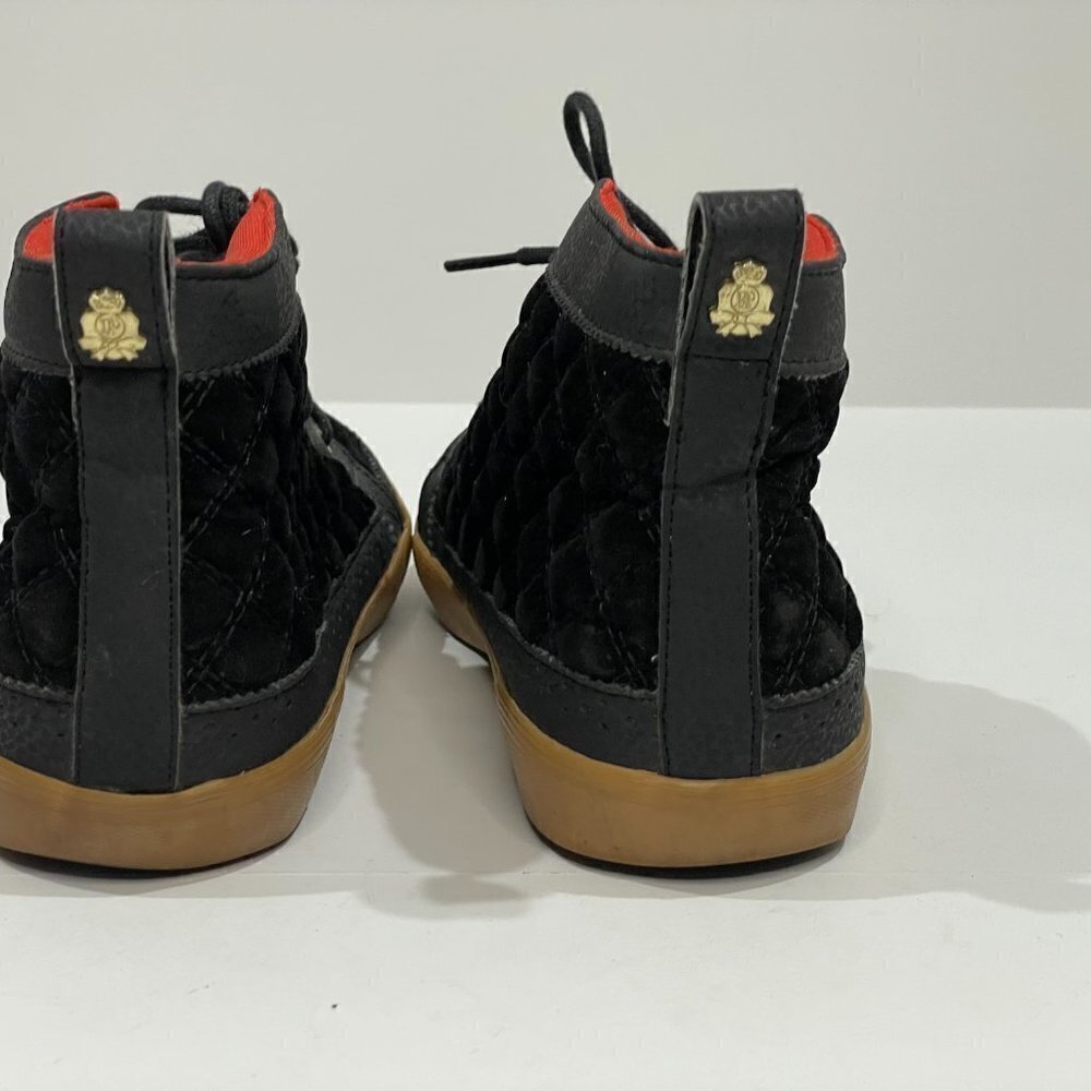 Pastry Dance High Top Sneakers Quilted Black Gold and Red Size 7.5 - Picture 5 of 10